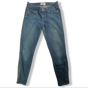 PAIGE Verdugo Ankle Jeans, Skinny w/Ankle Zippers, Very Soft Denim, Color Amelia